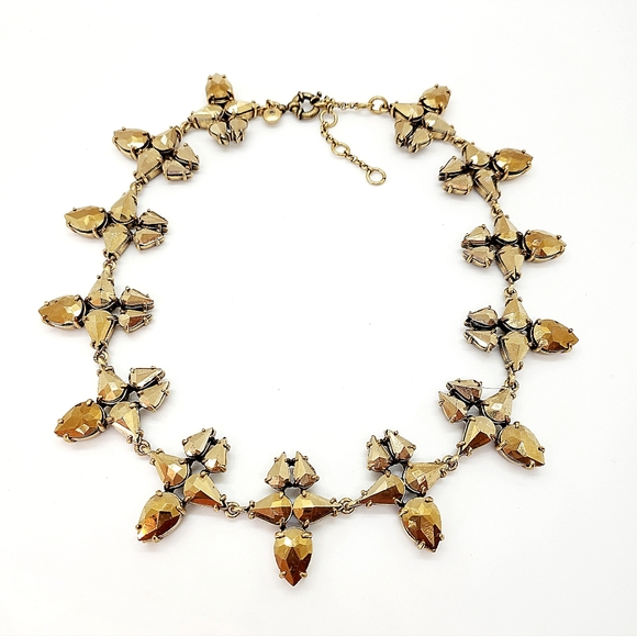 J. Crew Gold Radiant Crystal Statement Necklace - Picture 1 of 4